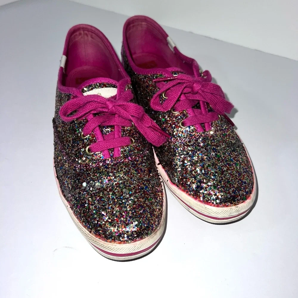 Kate Spade New York Champion Magenta Glitter Sneakers Keds sz 7‎
